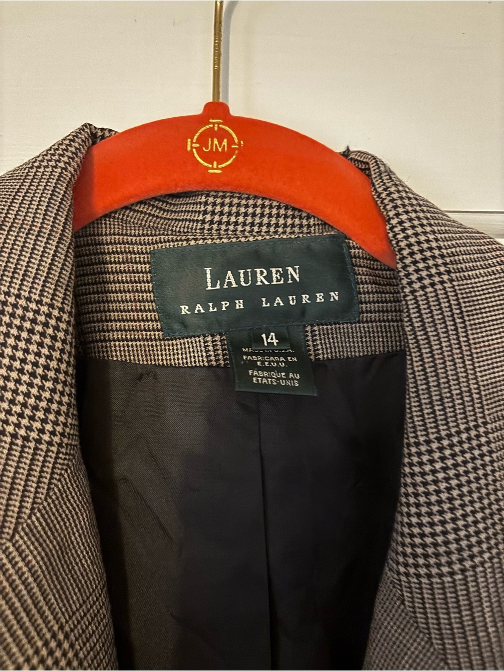 Lauren Ralph Lauren Houndstooth Sport Coat in Black & Cream